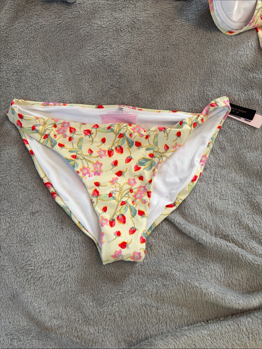 Victoria's Secret Yellow Strawberry Print Bikini Bottoms